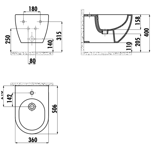 ROSE Wall Mounted Bidet Matt Beige SP1310